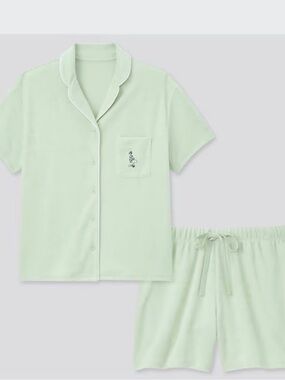 Uniqlo Peanuts AIRism Pile Short-Sleeve Pajamas Terry Cloth Woodstock Size L